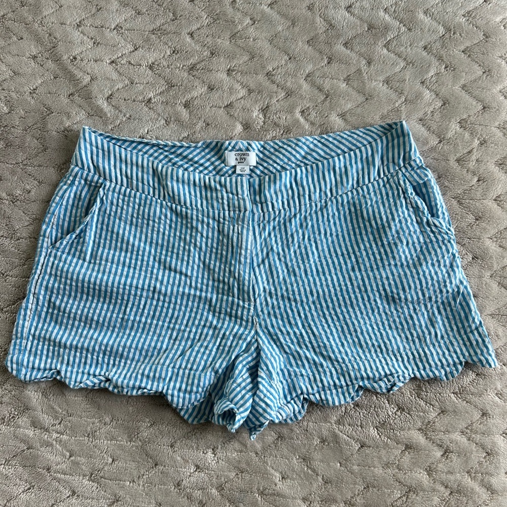 Blue Striped Women's Shorts